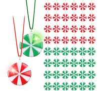 Yinkin 50 collares con luces de Navidad para adultos, collares intermitentes, collares brillantes a granel para regalos de fiesta de Navidad, rellenos de calcetines, adornos de Navidad, 19.69 inches