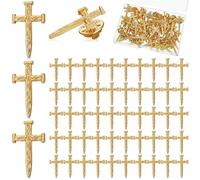 Yinkin 50 pines de cruz a granel de Jesús, broche conmemorativo cristiano para hombres y mujeres, capellán, iglesia, actividades de oración, on size, Zinc, No es una piedra preciosa