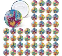 Yinkin AsL - Pin de lenguaje de señas "i Love You" Botones traseros para sordos Orgullo de señas americano, pines para mostrar apoyo, aumentar la conciencia para la comunidad sorda, recaudación de