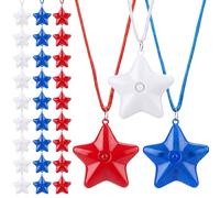 Yinkin Collares iluminados con cuentas de estrella intermitentes que brillan en la oscuridad, suministros de fiesta para graduación, 4 de julio, bodas, cumpleaños, San Valentín, Mardi Gras, Halloween
