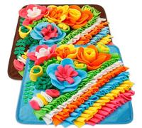 Yinkin Paquete de 2 alfombrillas de búsqueda para perros para animales pequeños, rompecabezas interactivos, tapete de alimentación para conejos, hámsteres, cobayas, chinchillas (15.4 x 15.4 pulgadas