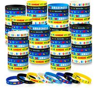 Yinkin Pulsera inspiradora de concienciación sobre el autismo, pulseras motivacionales de silicona coloridas para niños, adultos, hombres y mujeres, Silicona, Sin gemas.