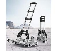 Yinleader Carro de Escalera de aleación de Aluminio, Carro Plegable | asa Extensible 106 cm | 6 Ruedas Blandas Transparentes + Cuatro Ruedas giratorias 360° | Incluido