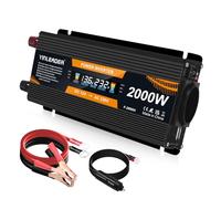 Yinleader Inversor de Corriente 12v 220v 900W Transformador LCD 2 USB - Negro