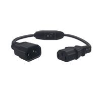 YiNLuax Cable adaptador de corriente estándar de 12 pulgadas IEC320 C13 a C14 con interruptores, cable UPS PDU de computadora a extensión de alimentación Pdu