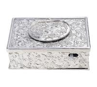 YiNLuax Caja de música mecánica antigua con marco de aleación hecho a mano y patrón en relieve, decoración del hogar, regalo de pájaro cantando caja de música