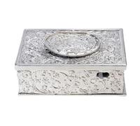 YiNLuax Caja de música mecánica antigua con marco de aleación hecho a mano y patrón en relieve, decoración del hogar, regalo de pájaro cantando caja de música