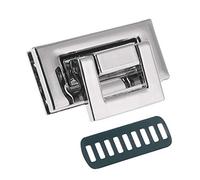 YiNLuax Cierre de piel con forma de rectángulo, cierre giratorio para bolso de mano, Silver, One Size