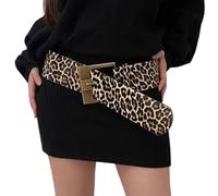 YiNLuax Personality Hundred - Cinturón para mujer, accesorio para declaraciones de moda vanguardistas y uso diario, cómodo cinturón, Estampado De Leopardo, Talla única