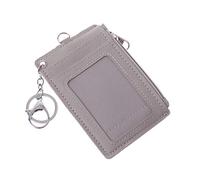 YiNLuax Portatarjetas de cuero portátil para tarjetas de crédito, monedero, monedero, llavero, carteras para mujer, Gray