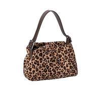 YiNLuax Sofisticada bolsa cruzada de ante con diseño ergonómico, bolsa de hombro compacta para el trabajo, viajes, para mujer, Patrón de leopardo marrón, One Size