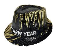 YiNLuax Sombrero brillante con lentejuelas para espectáculos de Año Nuevo, accesorio para caballeros, carnavales, fiestas, tocados de vacaciones