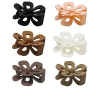 Yinluluna 6 pinzas de garra de flores, bonitos clips de garra para cabello grueso, clip de garra fuerte antideslizante para mujeres y niñas