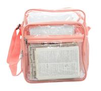 Yinluluna Bolso bandolera transparente impermeable de PVC, naranja rosa