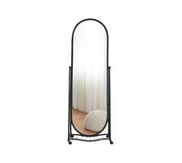 YINMAN Espejo De Cuerpo Entero, Espejo De Piso con Ruedas, Espejo De Tocador De Pie, Adecuado For Sala De Estar, Dormitorio, Guardarropa, Pasillo, Tienda De Ropa(Black,155x40cm)