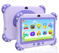 YINOCHE Tableta infantil de 7 pulgadas para niños pequeños, tabletas WiFi 32G Android doble cámara control parental con aplicación sin conexión para niños preinstalada YouTube Netflix (morado)