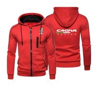 Yinova Capucha Cremallera coat Ca.giv_a, Sudadera de Manga Larga con Bolsillo, Abrigo Sudadera Estilo Casual Básico(Red,XXL)
