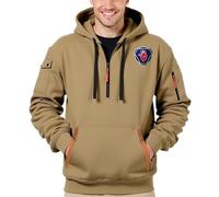 Yinova Sudadera Cremallera Hombre SC A. B, Bolsillo Canguro Espacioso, per Tempo Libero, viaggio e quotidianità(Khaki,L)