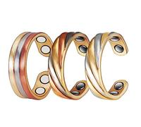 YINOX Anillos de cobre para artritis magnética fuerte 3X-4 para terapia de campo magnético femenino, alivia eficazmente la artritis y el dolor de dedos (3500 Gauss) (C)