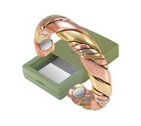 YINOX Anillos magnéticos de cobre puro para hombres y mujeres, dos imanes, tamaño ajustable, pulsera de moda, regalo magnético, joyería de cobre