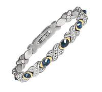 YINOX Joyería magnética para mujer, pulsera de acero inoxidable con terapia magnética de 3500 Gauss, la terapia de campo magnético puede aliviar la artritis y las migrañas