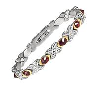 YINOX Joyería magnética para mujer, pulsera de acero inoxidable con terapia magnética de 3500 Gauss, la terapia de campo magnético puede aliviar la artritis y las migrañas