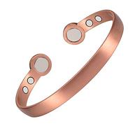 YINOX Pulsera magnética de cobre, adecuada para personas mayores de 13 años, hombres y mujeres, pulsera con 6 imanes, ajustable, 18 cm