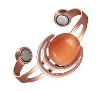 YINOX Pulsera magnética de cobre puro para mujer, súper resistente, pulsera de ojo de gato a la moda, de cobre puro, 2 imanes NdFeB extra grandes, Cobre
