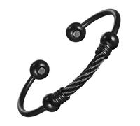 YINOX Pulsera magnética de cobre súper fuerte para hombres y mujeres, pulsera clásica abierta hecha a mano, incluye 4 imanes NdFeB y caja de regalo (6.5 pulgadas) (negro)