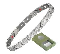 YINOX Pulsera magnética para mujer, pulsera magnética de acero inoxidable, pulsera de amor para mujer, incluye múltiples elementos 5 en 1 y caja de regalo (21 cm)