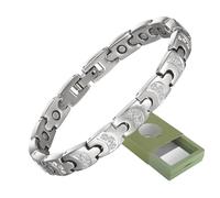 YINOX Pulsera magnética para mujer, pulsera magnética de acero inoxidable, pulsera de moda para mujer, contiene 15 imanes NdFeB y caja de regalo de alta calidad