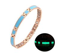 YINOX Supermagnetisches Edelstahlarmband für Damen, modisches Nachtleuchtarmband, Magnetarmband fü r Damen, Geschenkbox im Lieferumfang enthalten (Blau), Grande, Acero inoxidable, no.