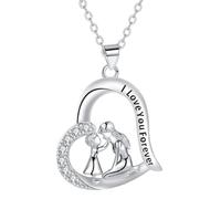 Yinsen Collar Colgante Madre Hija Plata de Ley 925 Mujer Corazón Cadena Joyas Regalos de Cumpleaños para Mamá,Regalo del día de la Madre