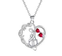 Yinsen Collar Colgante Madre Hija Plata de Ley 925 Mujer Corazón Cadena Joyas Regalos de Cumpleaños para Mamá,Regalo del día de la Madre