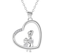 Yinsen Collar Madre e Hija, Colgante Collar de Corazón de Plata 925, Regalo de Joyería para Abuela,Mamá, Hija, Mujer