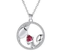 Yinsen Collar para Madre Hija Plata de Ley 925, con Colgante de Circonita Collares,Regalos para Mujeres Mamás, Ajustable 45+5 CM