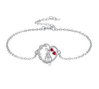 Yinsen Mujer Pulseras Madre Hija Plata de Ley 925 Corazón Pulsera Joyas Regalos de Cumpleaños para Mamá,Regalo del día de la Madre
