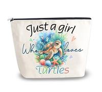 YINSSA Regalos de tortuga marina para mujeres, bolsa de maquillaje, amantes de las tortugas marinas, bolsas de cosméticos, regalos divertidos de cumpleaños para mujeres, artículos esenciales de viaje