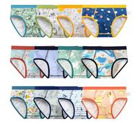 Yintry Calzoncillos para niños, Paquete de 12, Ropa Interior para niños pequeños, algodón Suave, Estampado de Dinosaurios, Calzoncillos para niños pequeños, de 3 a 10 años