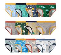 Yintry Calzoncillos para niños, Paquete de 12, Ropa Interior para niños pequeños, algodón Suave, Estampado de Dinosaurios, Calzoncillos para niños pequeños, de 3 a 10 años