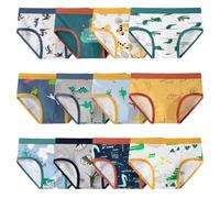 Yintry Calzoncillos para niños, Paquete de 12, Ropa Interior para niños pequeños, algodón Suave, Estampado de Dinosaurios, Calzoncillos para niños pequeños, de 3 a 10 años