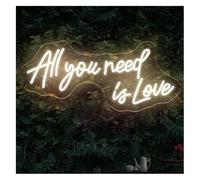 yinung Neón Sign Todo lo que necesitas es amor: letrero de neón para bodas, fiestas compromiso, cumpleaños y decoración dormitorios