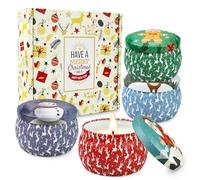 Yinuo Mirror Navidad Velas Aromaticas Juego de 4 Piezas, Vela Perfumadas 30 Horas de Quema, Regalos Originales para Mujer, Viaje Adecuado para Yoga Baño Dormitorio