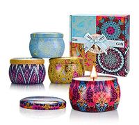 Yinuo Mirror Velas Aromaticas Decorativas,4 * 160g Velas Perfumadas,Regalos Originales para Mujer,Viaje Adecuado para Yoga Baño Dormitorio