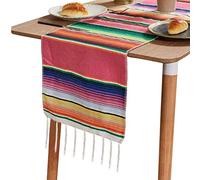 Yinuoday Mantel de Manta Mexicana de 79 X 59 Pulgadas Mantel a Rayas de Colores con Borlas para La Decoración de La Boda de La Fiesta Mexicana Mesa de Comedor para Picnics Al Aire Libre