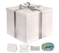 YINUOYOUJIA Caja de regalo grande de 12 x 12 x 10 pulgadas, cajas de regalo blancas para regalos, caja de cumpleaños, para embalaje, día de San Valentín, día de la madre, Navidad, aniversarios