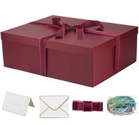 YINUOYOUJIA Caja de regalo grande de 16.5 x 13 x 5.5 pulgadas, cajas negras para regalos, caja de regalo, caja de cumpleaños, caja de embalaje para el día de San Valentín, día de la madre, Navidad,