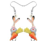YINYA Pendientes de acrílico con diseño de conejo, huevos de Pascua, colgantes de animales, regalos divertidos para mujeres, adornos de vacaciones, Medium, Acrílico, Sin piedra preciosa