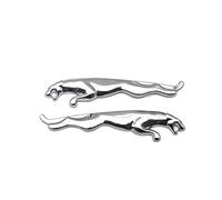 YINYANG swaiwai Par de Estilos de Coches Metal Leopardo Logo Emblema Cuerpo Lado Fender Pegatina autoadficiente calcomanía Ajuste for Jaguar Xe xf xj xk XJR xfr xjs xjl (Color : Silver)