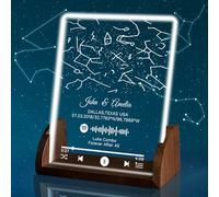YINYIFANS Luz Nocturna de Mapa Estelar Personalizada,Mapa Estelar Con Fecha Específica,Placa de Mapa de Códigos Spotify,Aniversario de Boda Navidad San Valentín Regalo Romántico (Estilo A)